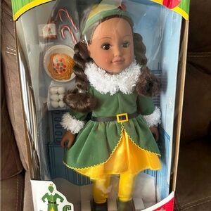 Festive Elf Doll in Green & Yellow - Holiday Play Doll